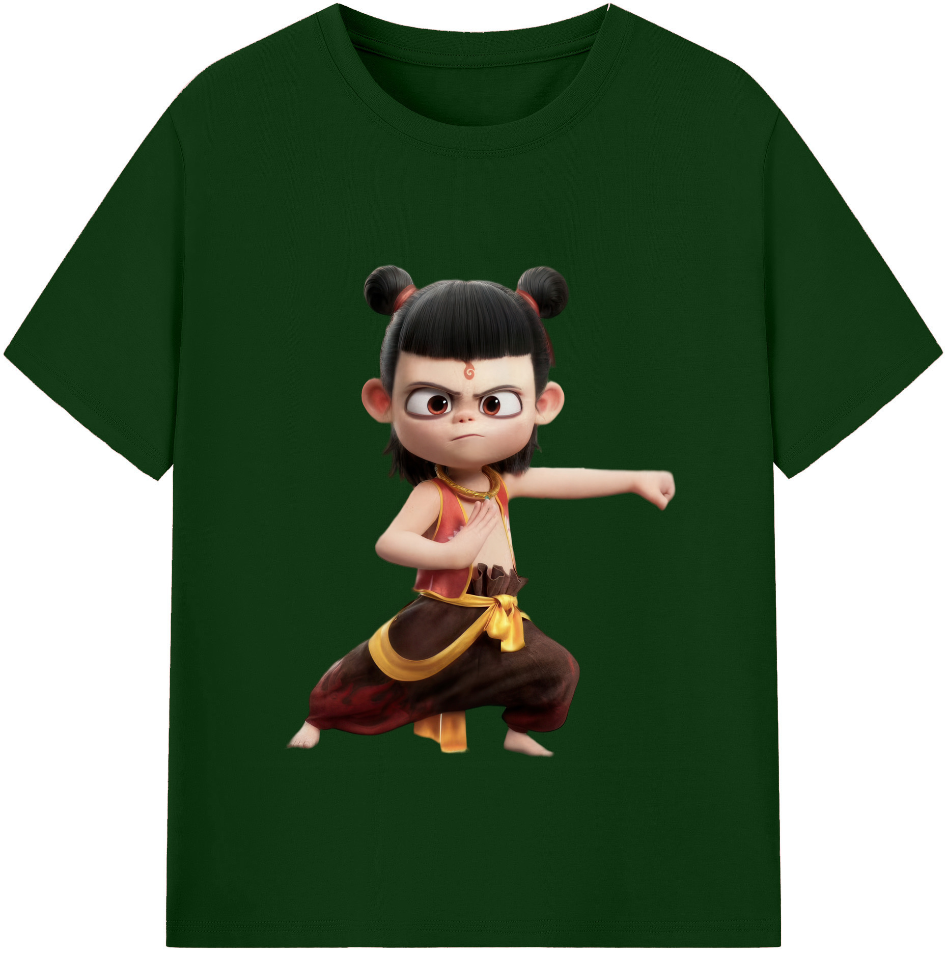 （画像用） Ne Zha 2 ナタ 魔童の大暴れ 綿100％半袖Tシャツ（フロントプリント）